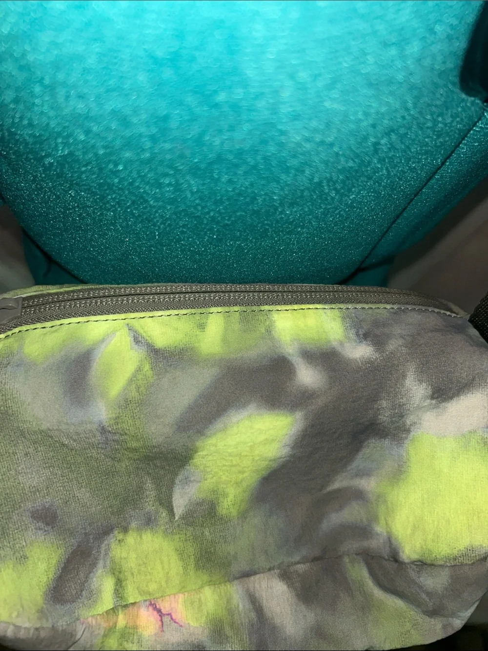lululemon athletica Gray Tie-Dye Waist Pouch with Neon Accents